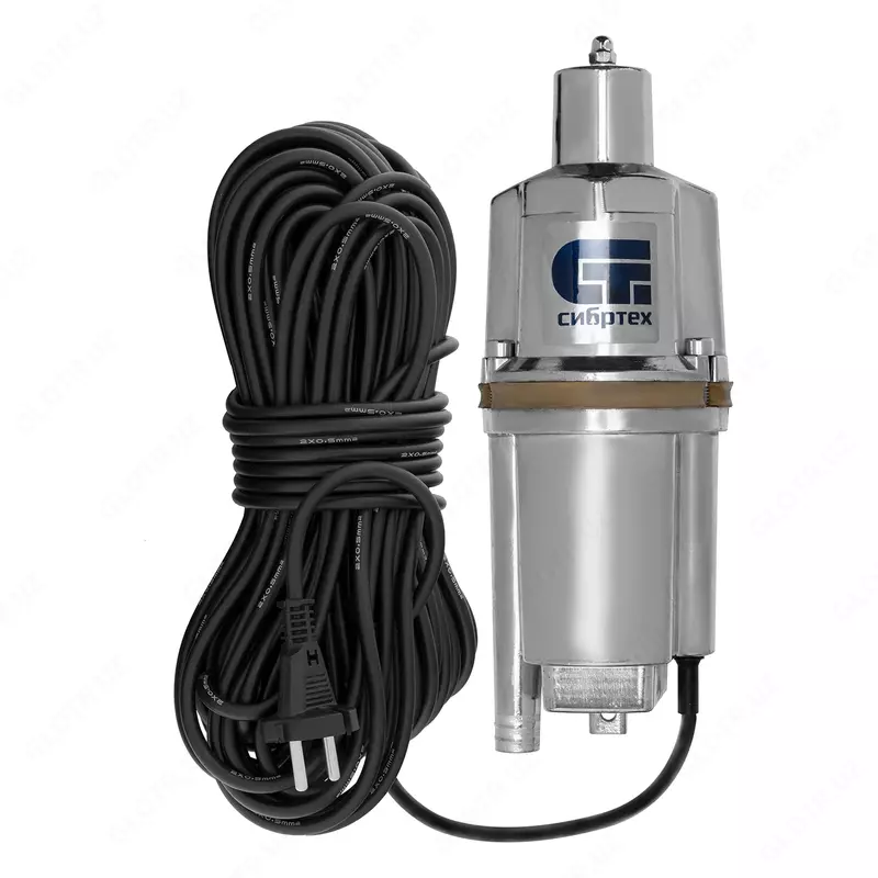 Вибрационный насос СВН300Н-15  нижний забор  300 Вт  напор 75 м  1200 л/ч  кабель 15 м Сибртех