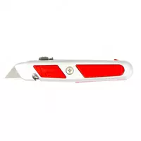 Нож  19 мм  выдвижное трапециевидное лезвие  отделение для лезвий  метал. корпус Matrix