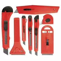 Набор ножей  выдвижные лезвия  9 мм-3 шт  18 мм-2 шт  скребки 40 и 52 мм Matrix