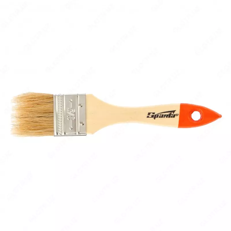 Кисть плоская Slimline 1.5 (38 мм)  натуральная щетина  деревянная ручка Sparta