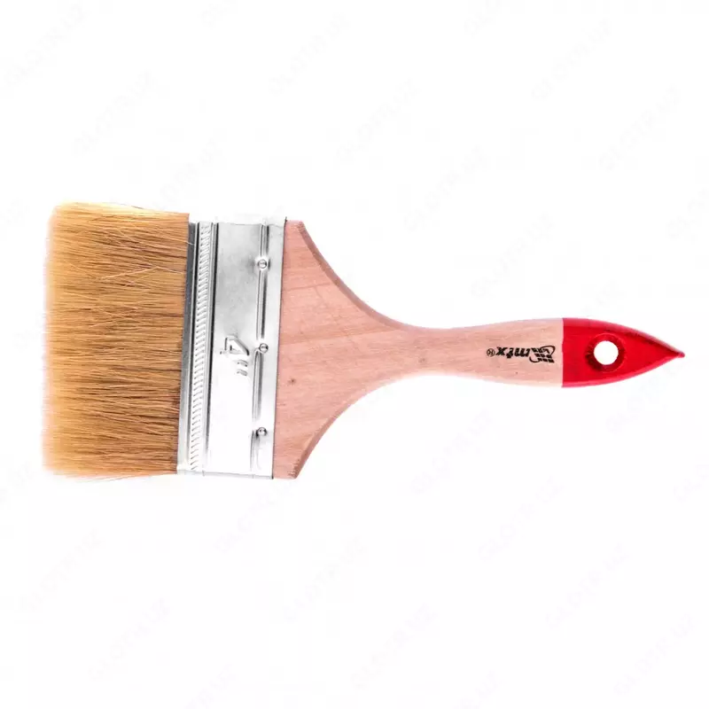  Кисть плоская Стандарт 4 (100 мм)  натуральная щетина  деревянная ручка MTX - 