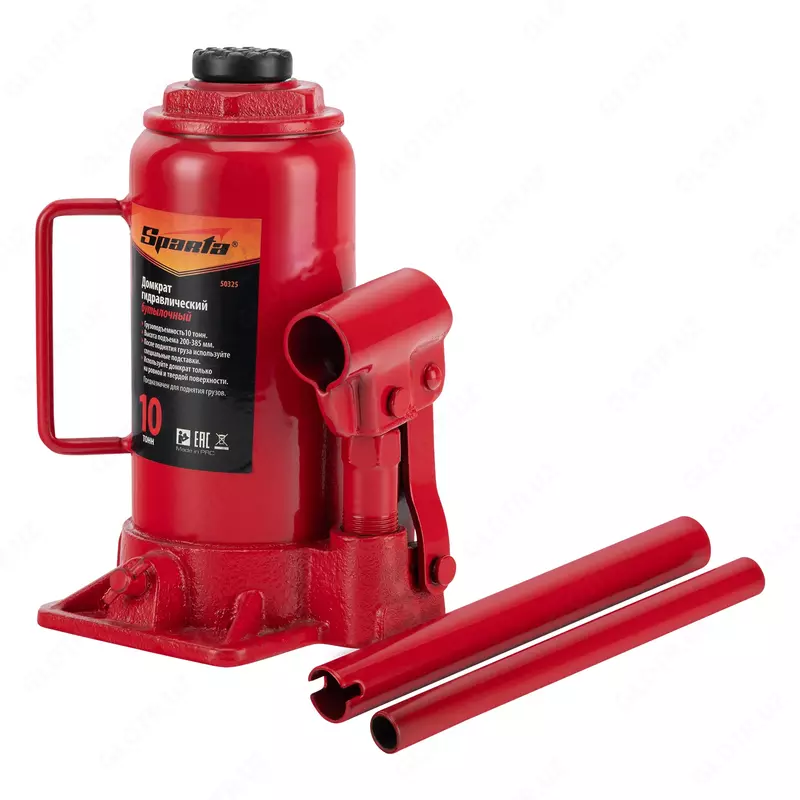 Домкрат гидравлический бутылочный  10 т  h подъема 200-385 мм Sparta