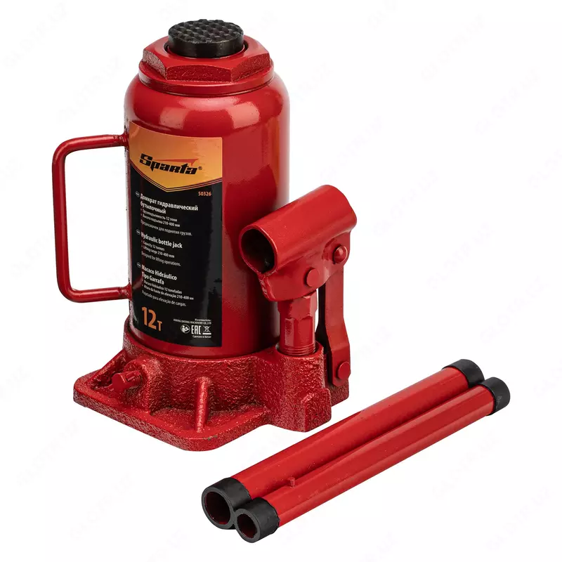 Домкрат гидравлический бутылочный  12 т  h подъема 210-400 мм Sparta