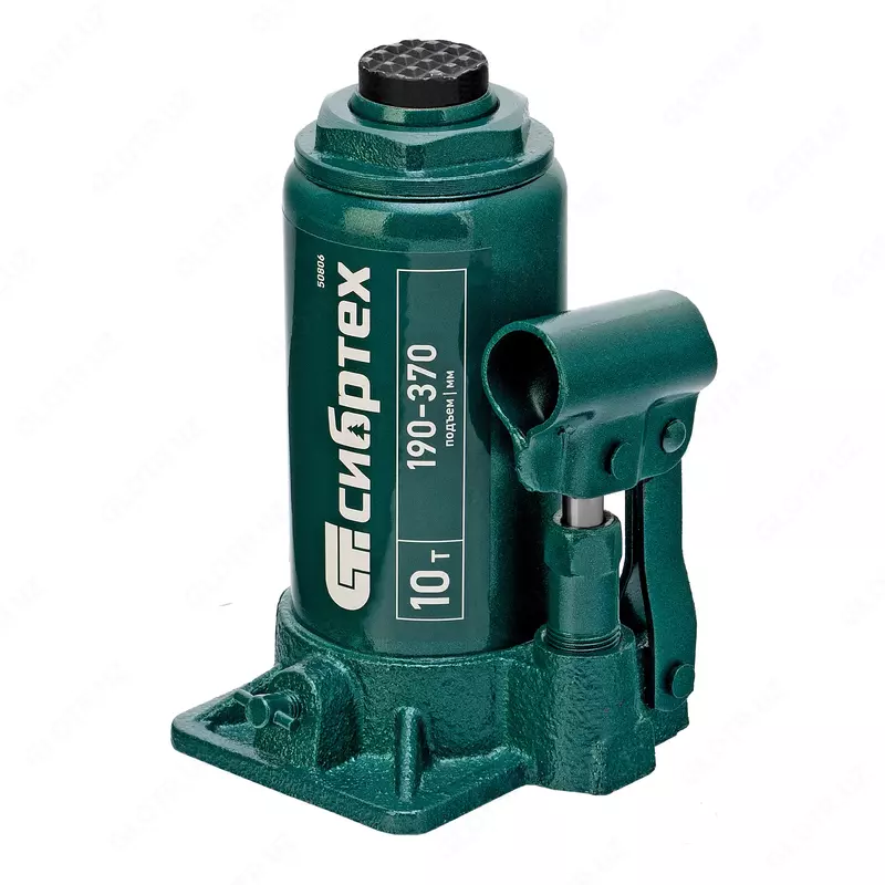  Домкрат гидравлический бутылочный  10 т  190-370 мм Сибртех - 