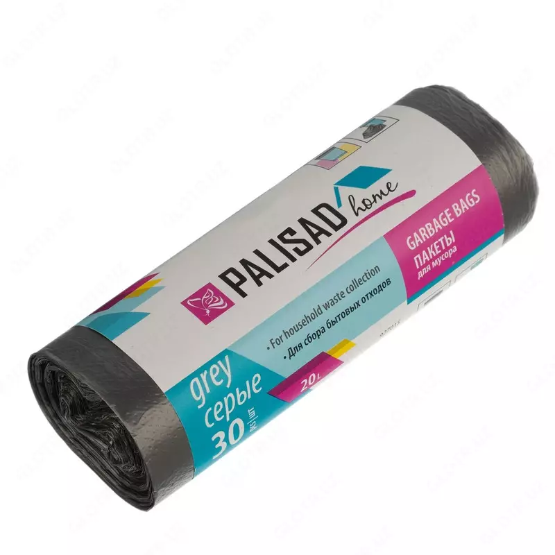 Пакеты для мусора 20 л x 30 шт. серые  Home Palisad