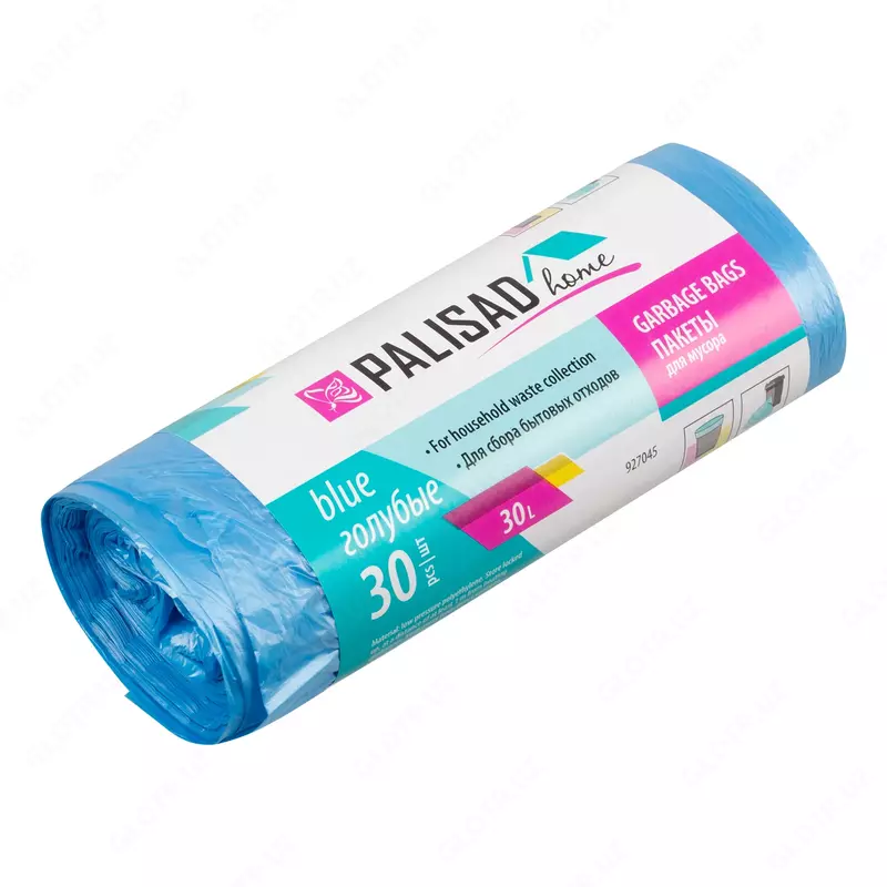Пакеты для мусора 30 л x 30 шт. голубые  Home Palisad