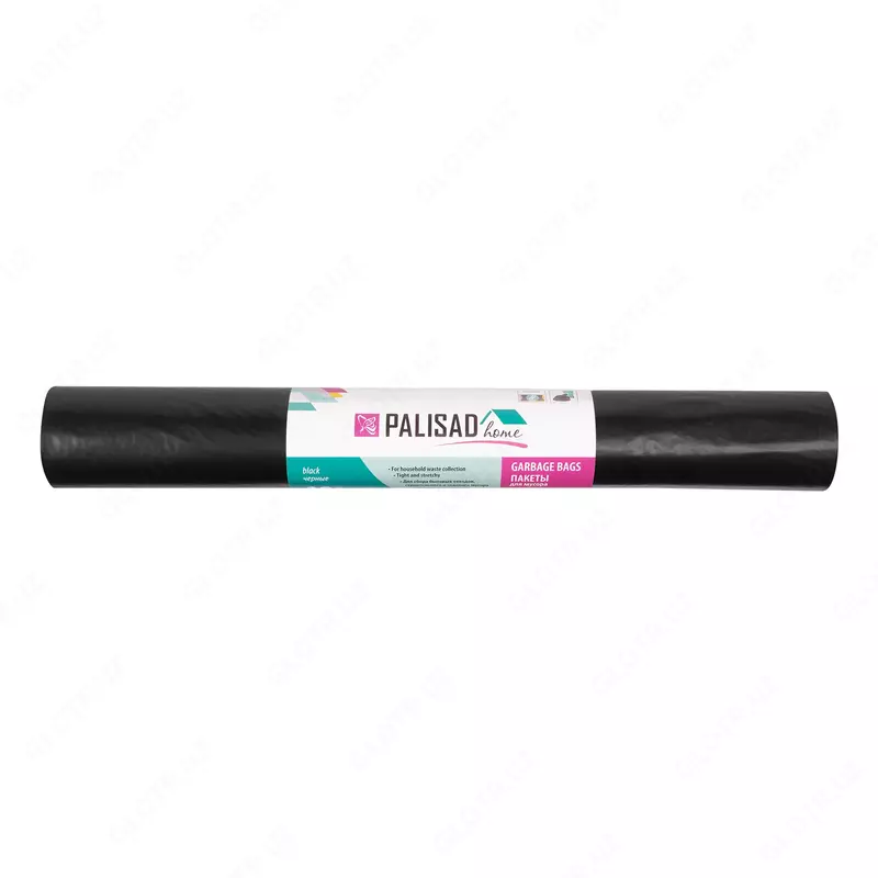 Пакеты для мусора 180 л x 10 шт.  ПВД особопрочные черные  длинный ролик  Home Palisad