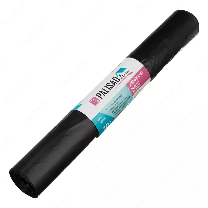 Пакеты для мусора 200 л x 10 шт.  ПВД особопрочные черные  длинный ролик  Home Palisad