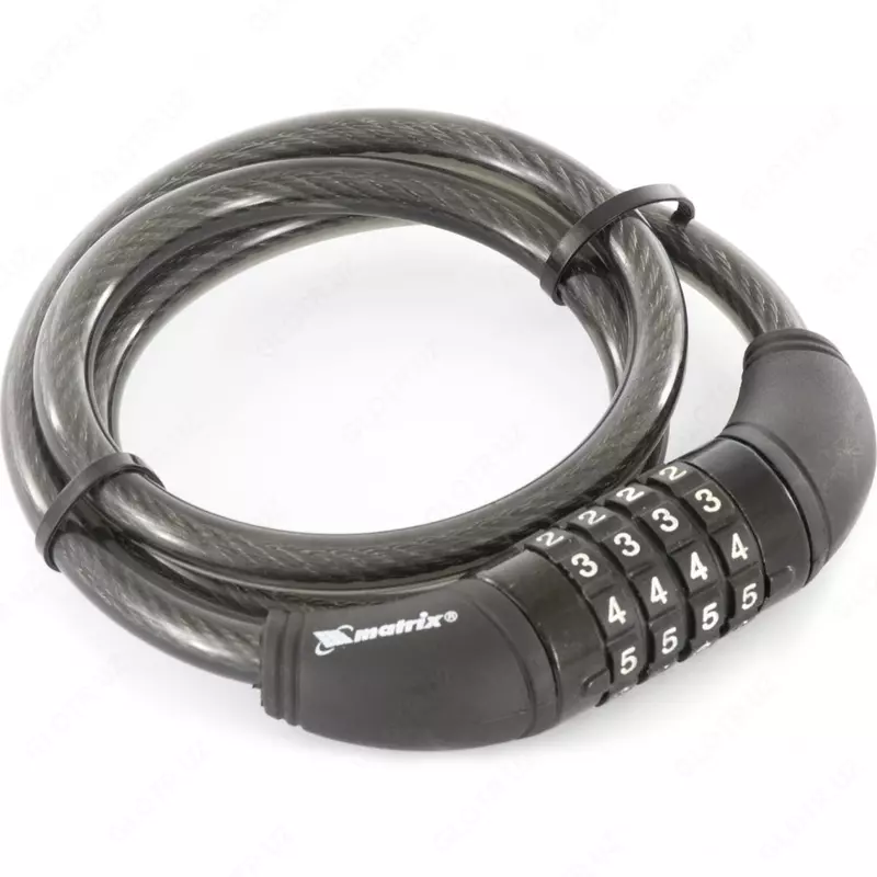 Замок тросовый универсальный с кодовым механизмом  10 х 950 мм Matrix