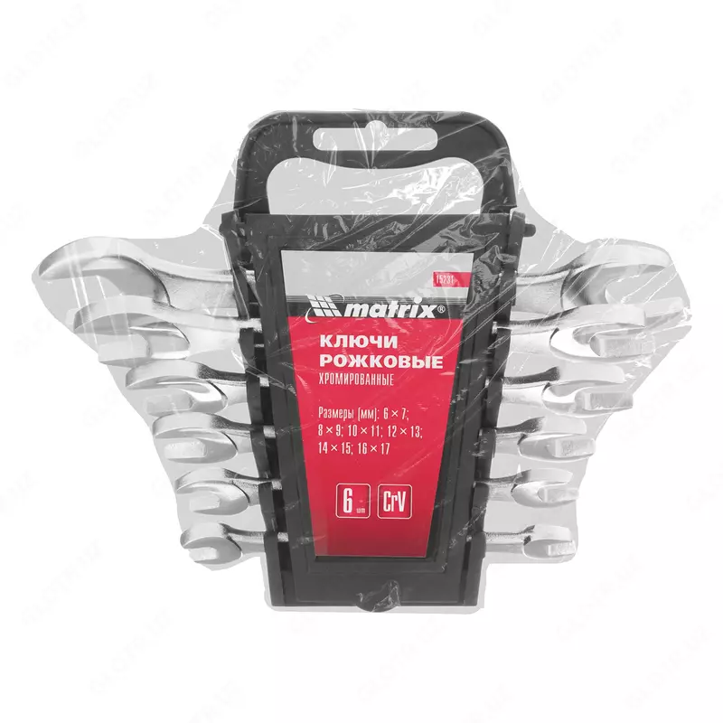  Набор ключей рожковых  6-17 мм  6 шт  CrV  хромированные Matrix Только в розницу