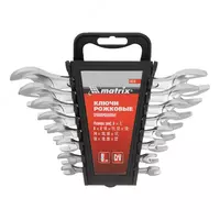 Набор ключей рожковых  6-22 мм  8 шт  CrV  хромированные Matrix