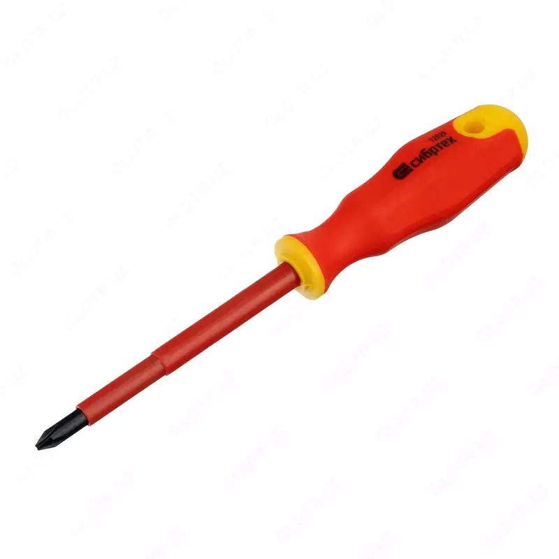 Отвертка диэлектрическая PH2 х 100 мм  CrV  до 1000 В  двухкомпонентная рукоятка Сибртех