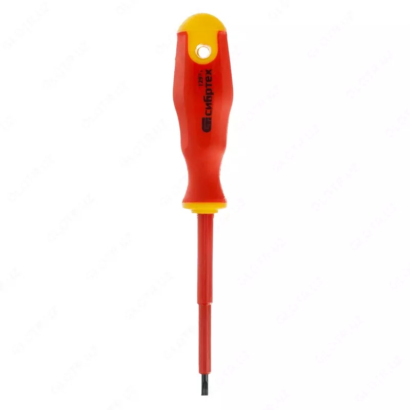  Отвертка диэлектрическая SL3 х 75 мм  CrV  до 1000 В  двухкомпонентная рукоятка Сибртех - 