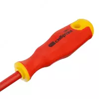  Отвертка диэлектрическая SL3 х 75 мм  CrV  до 1000 В  двухкомпонентная рукоятка Сибртех Только в розницу