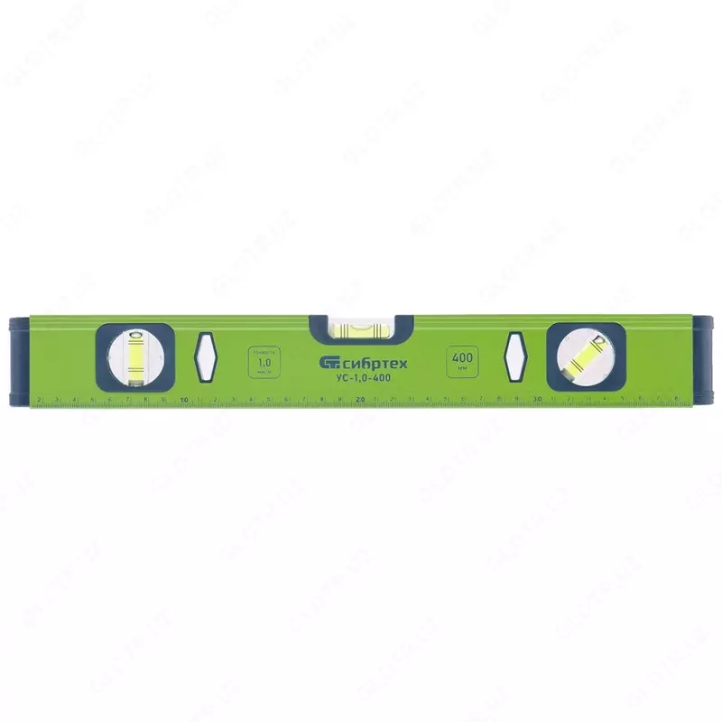 Уровень алюминиевый УС-1  0-400  фрезерованный  3 глазка  400 мм Сибртех