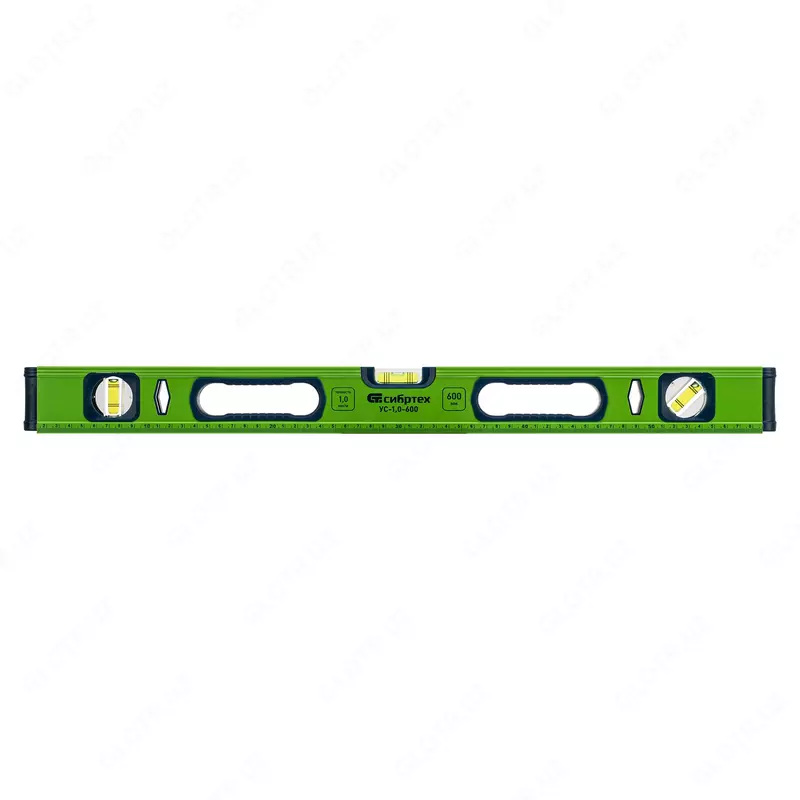   Уровень алюминиевый УС-1  0-600  фрезерованный  3 глазка  рукоятки  600 мм Сибртех