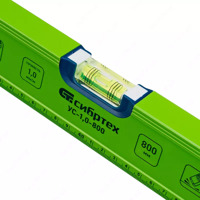   Уровень алюминиевый УС-1  0-800  фрезерованный  3 глазка  рукоятки  800 мм Сибртех