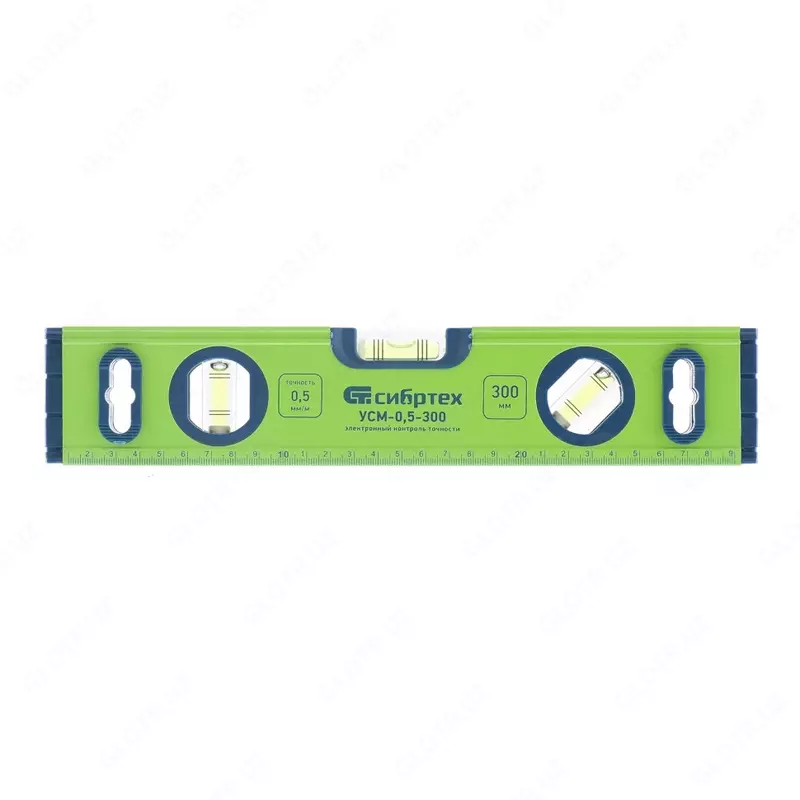 Уровень алюминиевый УСМ-0 5-300  фрезерованный  3 глазка  магнитный  300 мм Сибртех