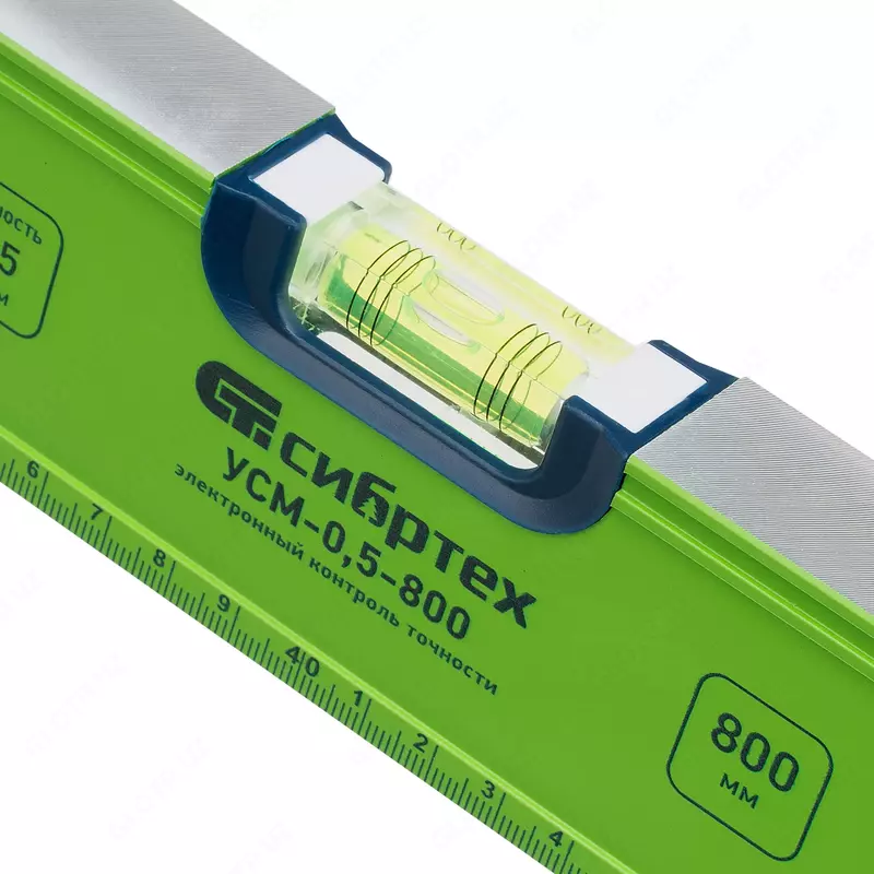   Уровень алюминиевый УСМ-0 5-800  фрезерованный  3 глазка  магнитный  рукоятки  800 мм Сибртех