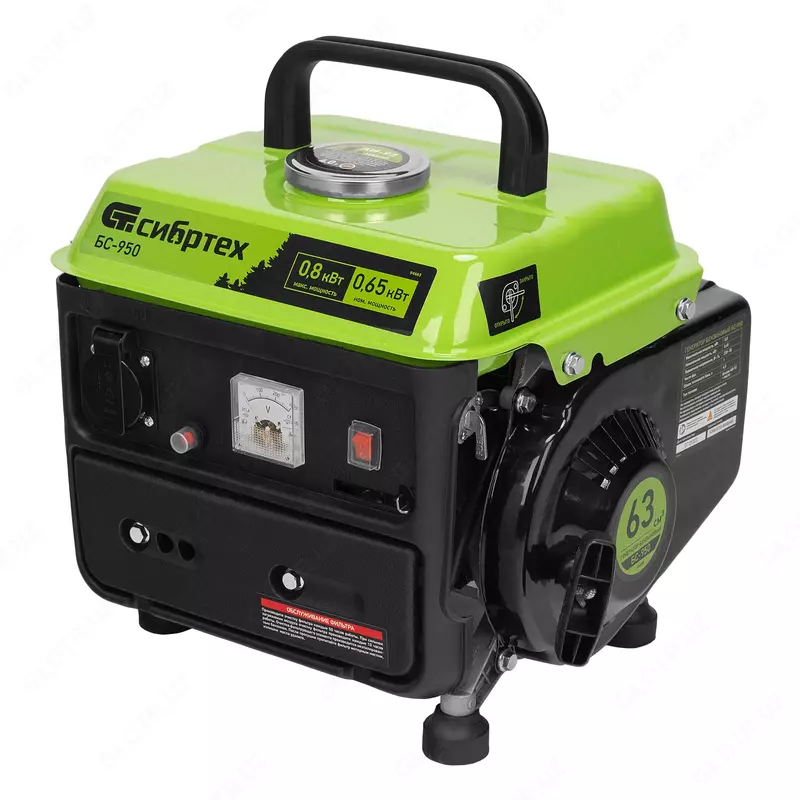 Генератор бензиновый БС-950  0.8 кВт  230 В  2-х тактный  4 л  ручной стартер Сибртех