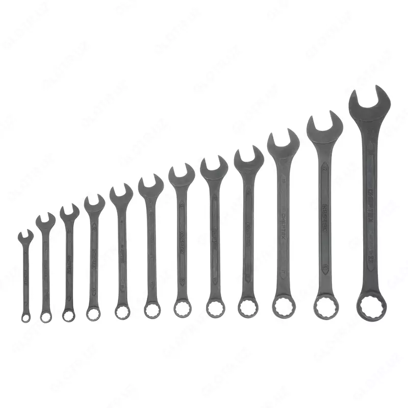  Набор ключей комбинированных  6 - 22 мм  12 шт.  CrV  фосфатированные Сибртех - 