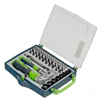  Отвертки реверсивные с набором бит  торцевых головок  61 предмет  CrV Сибртех - 