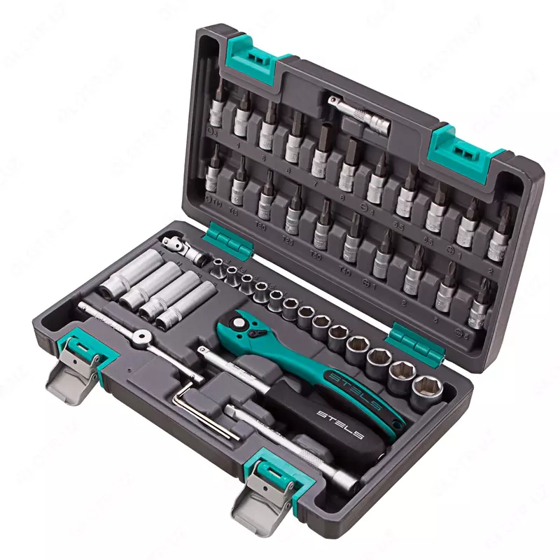 Набор инструментов  1/4  Cr-V  S2  усиленный кейс  47 предметов Stels