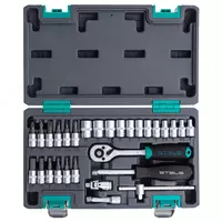   Набор инструментов  1/4  CrV  пластиковый кейс 29 предметов Stels