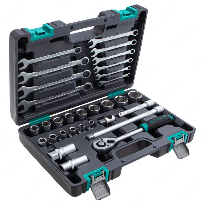 Набор инструментов 1/2  CrV  пластиковый кейс  31 предмет Stels