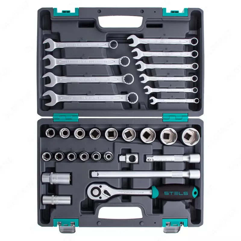   Набор инструментов 1/2  CrV  пластиковый кейс  31 предмет Stels