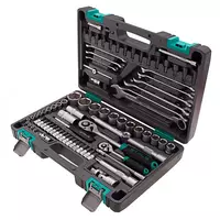 Набор инструментов  1/2  1/4  CrV  пластиковый кейс 82 предмета Stels