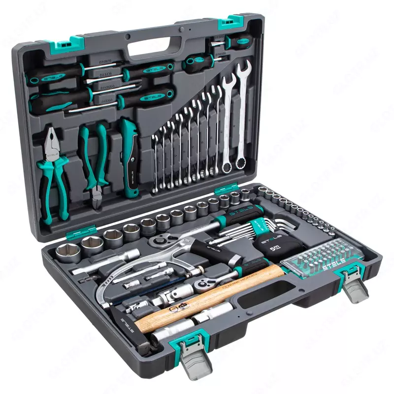   1/2  1/4 asboblar toplami  CrV  plastik quti  98 dona Stels