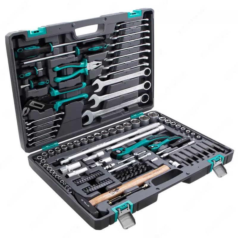 Набор инструментов  1/4  1/2  Cr-V  S2  усиленный кейс  119 предметов Stels