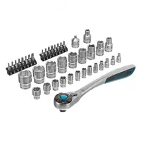  Набор торцевых головок  трещотка 120 зубьев  1/2  1/4  CrV  41 предмет Gross Только в розницу