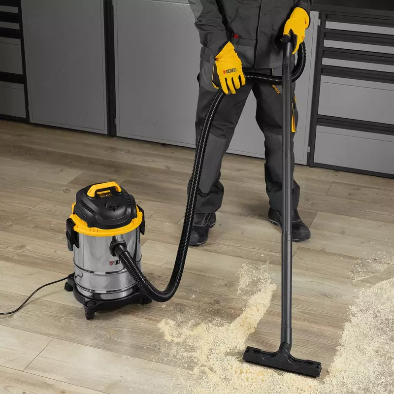  ООО QUATTRO PRO - Пылесос строительный RVC30  1400 Вт  бак 30 л  шланг 3 м  розетка с автосинхр. Denzel