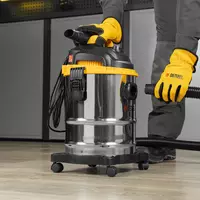  Пылесос строительный RVC30  1400 Вт  бак 30 л  шланг 3 м  розетка с автосинхр. Denzel - Промышленные пылесосы