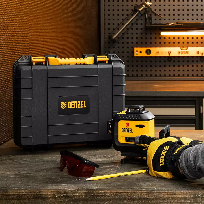  Лазерный уровень мультипризменный LX 360-2 Red  30 м  635 нм  аккумулятор Li 2800 мАч  резьба 5/8 Denzel - Угломеры