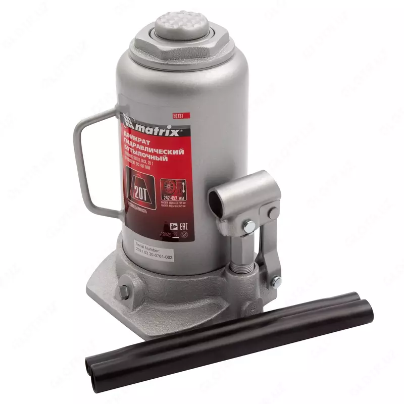  Hydravlik shishasimon domkrat Matrix  20 t  ko‘tarish balandligi 242-452 mm - 