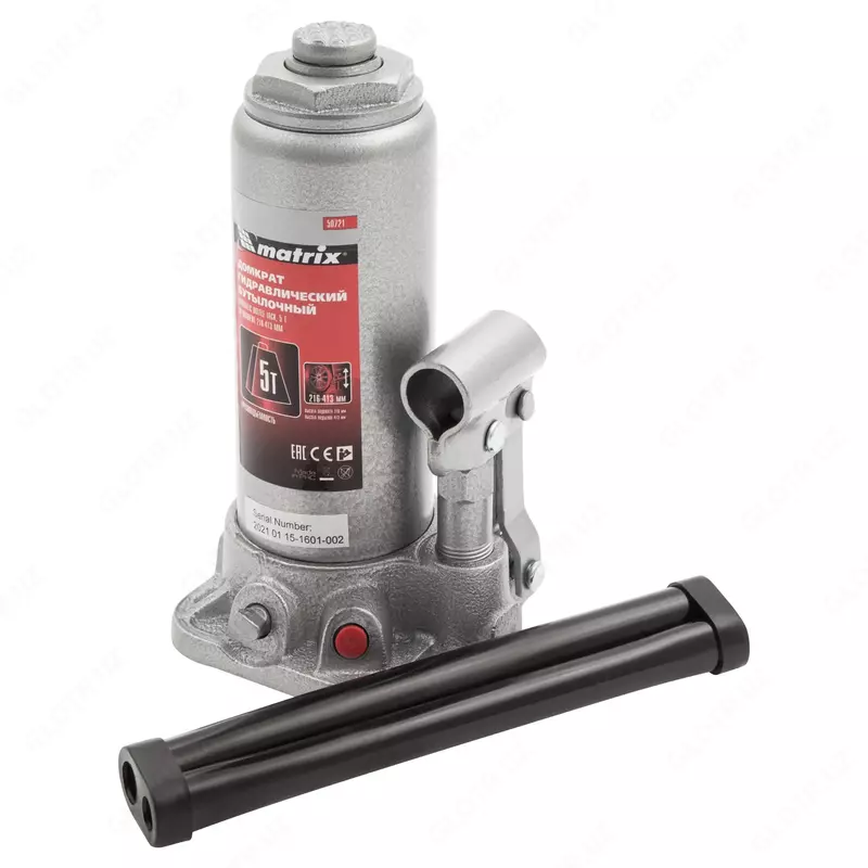  Домкрат гидравлический бутылочный  5 т  высота подъема 216-413 мм Matrix - 