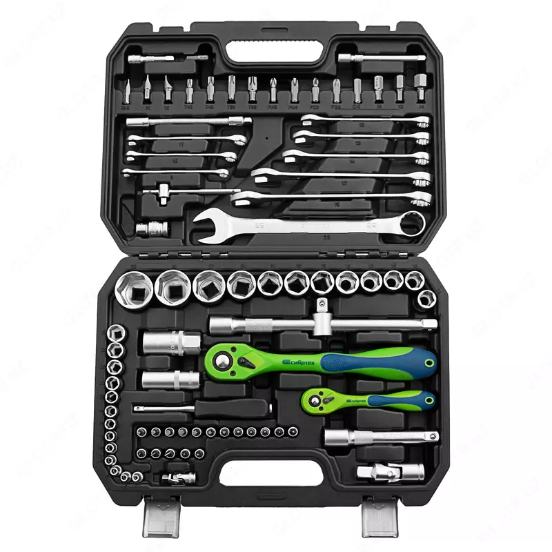  Набор инструментов 82 предметов  CrV 1/2  1/4 Сибртех - 