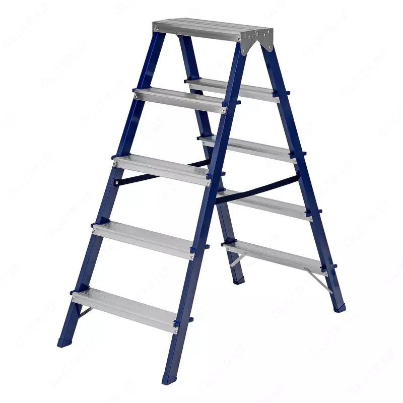 Стремянка двусторонняя 5 ступеней  стальная  Сибртех