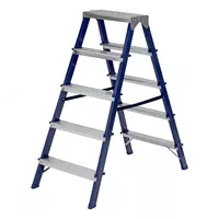 Стремянка двусторонняя 5 ступеней  стальная  Сибртех