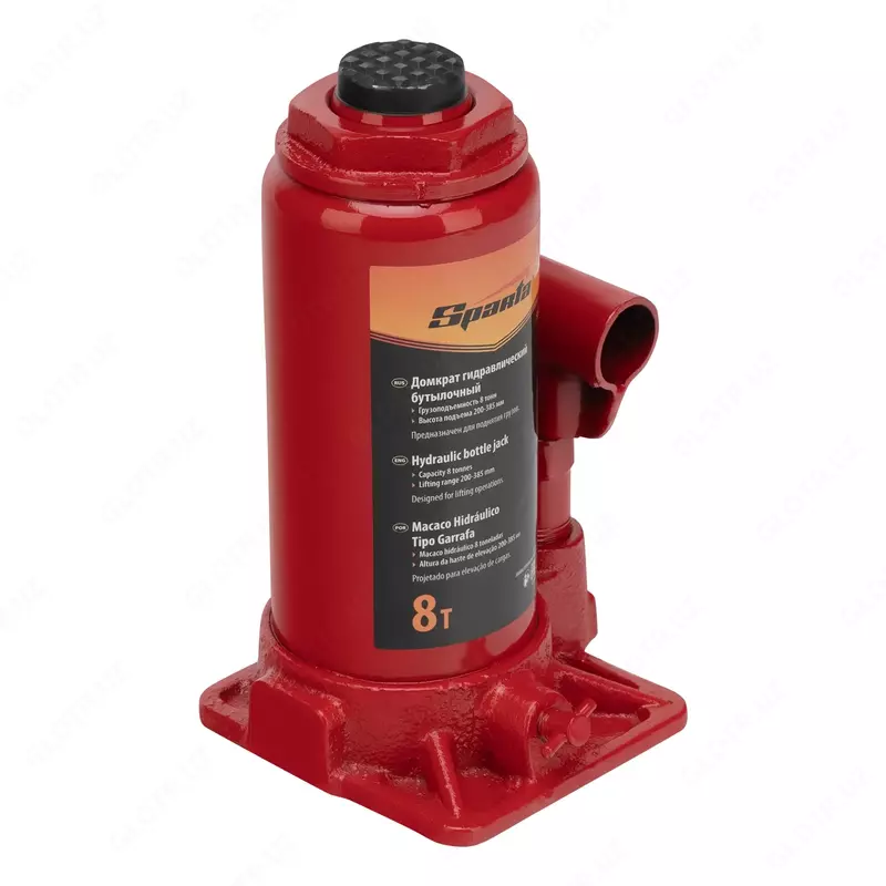  Домкрат гидравлический бутылочный  8 т  h подъема 200-385 мм Sparta ООО QUATTRO PRO