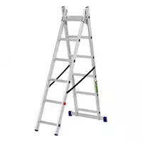 Лестница  2 х 6 ступеней  алюминиевая  двухсекционная  Сибртех