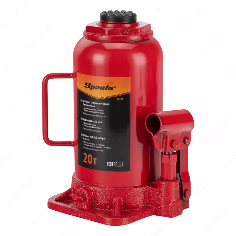 Домкрат гидравлический бутылочный  20 т  h подъема 250-470 мм// Sparta - 