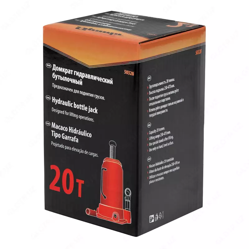  Домкрат гидравлический бутылочный  20 т  h подъема 250-470 мм// Sparta  - ООО QUATTRO PRO