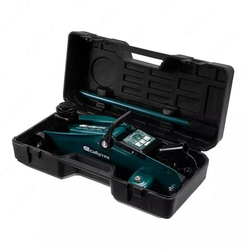  Домкрат гидравлический подкатной  2 т  127-330 мм  в пласт. кейсе Сибртех - 