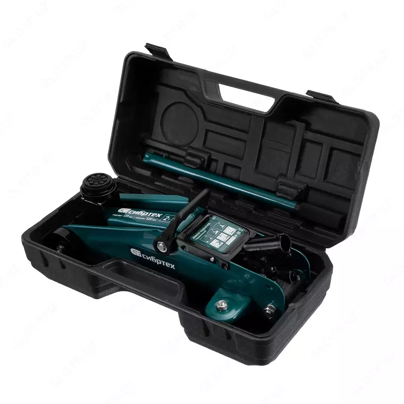  Домкрат гидравлический подкатной  2 т  135-320 мм  в пласт. кейсе Сибртех  - ООО QUATTRO PRO