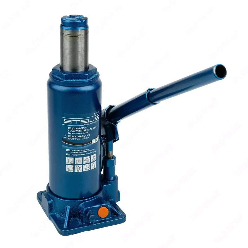  Домкрат гидравлический бутылочный  8 т  H подъема 230-457 мм Stels Домкраты