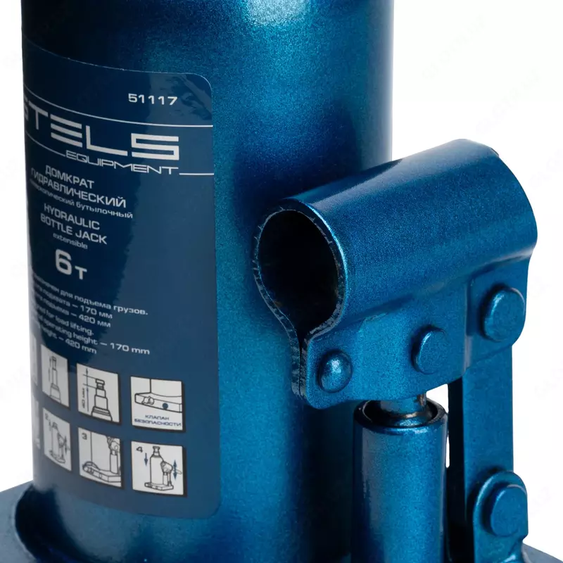  Домкрат гидравлический бутылочный телескопический  6 т  H подъема 170-420 мм Stels Домкраты